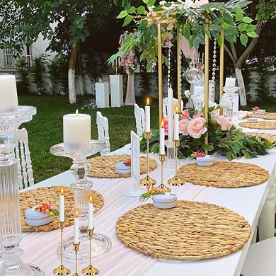 JUANWANG 6 Gold Candle Holders, Taper & Pillar, Holiday & Table Decor