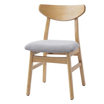 Merax Set of 2 Modern Scandinavian Chairs with Curved Wood Backrest for Living Room and Dining Room