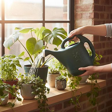 2-gallon Watering Can Large Capacity UV Resistant Plastic Ergonomic Detachable Nozzle Sunflower
