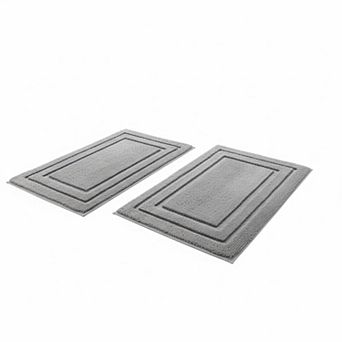 2 pc Bathroom Rugs Set Super Soft Absorbent Non Slip Microfiber Machine Washable Bath Mat Set