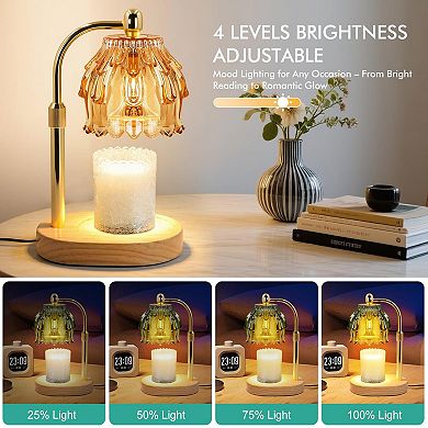 Candle Warmer Lamp with Timer, Electric Wax Melt Warmer with Adjustable Height and Dimmer for Home
