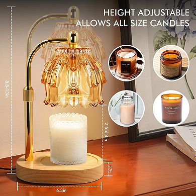 Candle Warmer Lamp with Timer, Electric Wax Melt Warmer with Adjustable Height and Dimmer for Home