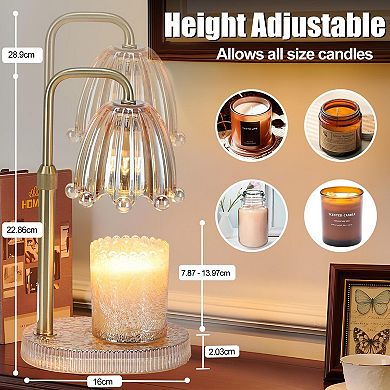 Candle Warmer Lamp with Timer, Adjustable Height & Dimmer, Electric Wax Melt for Home Decor Gifts