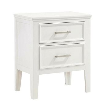 Wood Nightstand with 2 Drawers