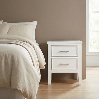 Wood Nightstand with 2 Drawers