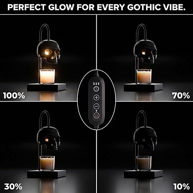 Black Gothic Candle Warmer Lamp with Timer Dimmer Adjustable Height 2 Bulbs (Candles NOT Included)