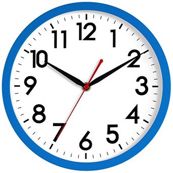 10 Inch Wall Clock Silent Non-Ticking Analog Modern Simple Design Big Numerals for Office Home