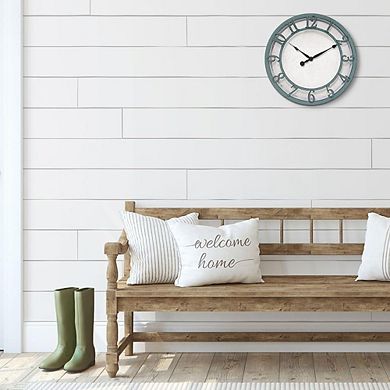 10" Farmhouse Wall Clock Shiplap Style Silent No Ticking 3D Arabic Numeral