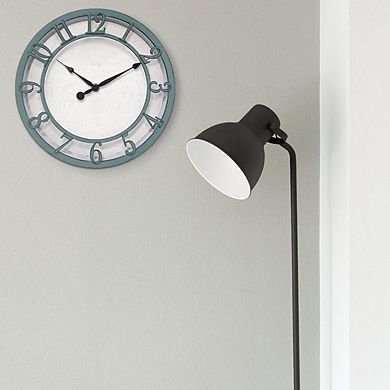 10" Farmhouse Wall Clock Shiplap Style Silent No Ticking 3D Arabic Numeral