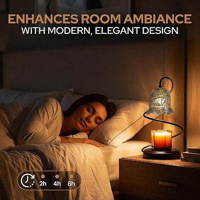Candle Warmer Lamp with Timer Dimmer Remote 2 Trays Electric Jar Candle Heater Flameless Home Decor