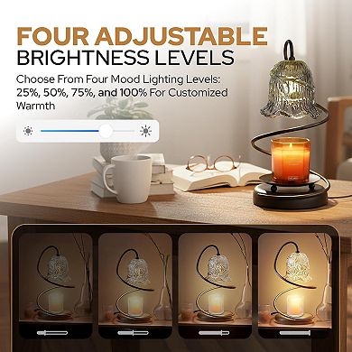 Candle Warmer Lamp with Timer Dimmer Remote 2 Trays Electric Jar Candle Heater Flameless Home Decor