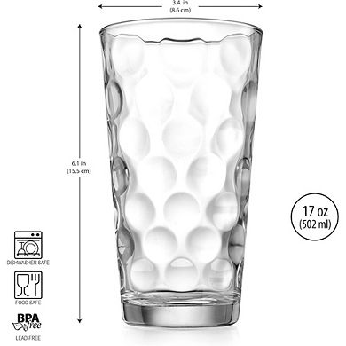 Highball Glass Set, Durable Drinking Cups for Water & Cocktails