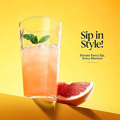 Highball Glass Set, Durable Drinking Cups for Water & Cocktails
