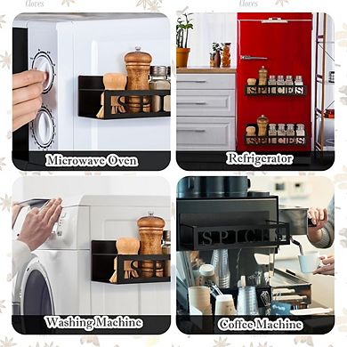 Magnetic Spice Rack Basket for Fridge, Metal Kitchen Seasoning Organizer