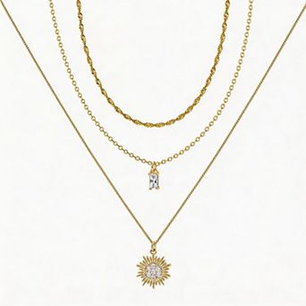 Kaelin Home Womens 14K Plated Layered Stackable Choker Necklace Set