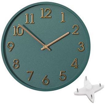 Clockswise 11" Modern Minimalist Round Wall Clock Gold Arabic Numerals Dial Analog Display