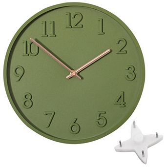 Clockswise 11" Modern Minimalist Round Wall Clock Gold Arabic Numerals Dial Analog Display