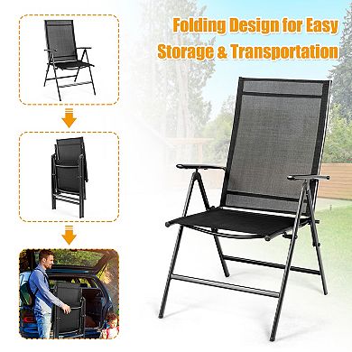 Costway Patio Folding Chair Recliner Adjustable