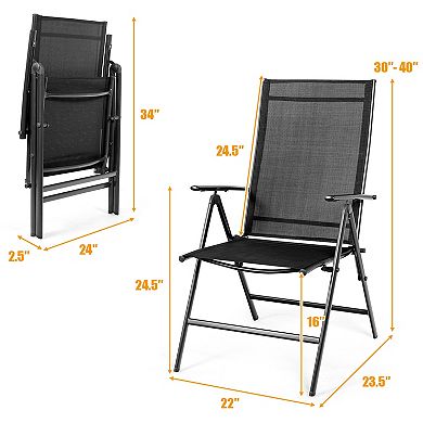 Costway Patio Folding Chair Recliner Adjustable