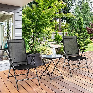 Costway Patio Folding Chair Recliner Adjustable