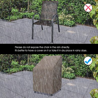 Costway Set of 12 Patio Rattan Dining Chairs Stackable Armrest Garden