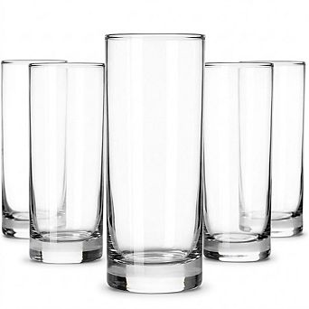 Premium Highball Glasses Set of 6, 12 oz, Tom Collins & Cocktail Glasses