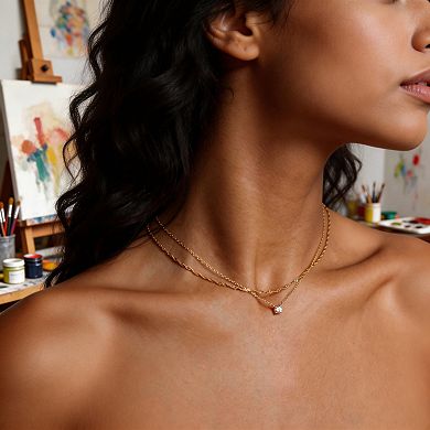 Kaelin Home Womens 14K Plated Layered CZ Diamond Non Tarnish Necklace