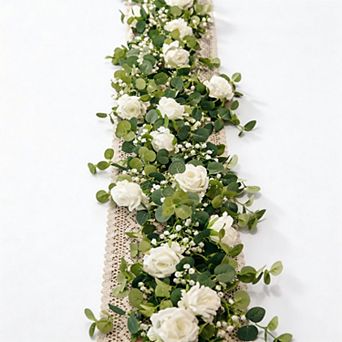Kaelin Home 5.91FT Artificial Eucalyptus Garland with Flowers