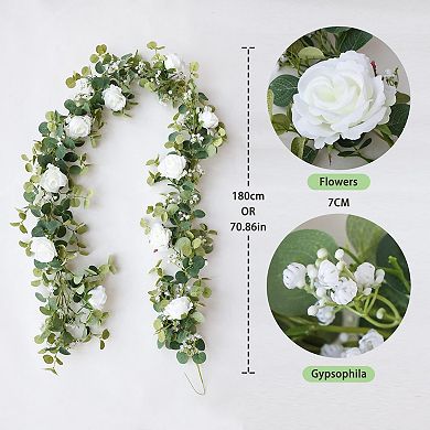 Kaelin Home 5.91FT Artificial Eucalyptus Garland with Flowers