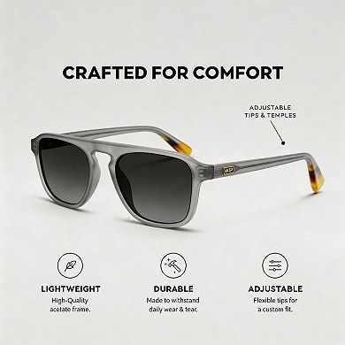 Kaelin Home Men Polarized Modern Aviator Square Sunglasses
