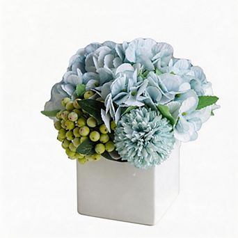 Kaelin Home Fake Flowers in Ceramic Vase