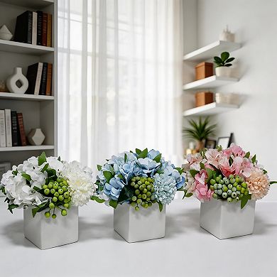 Kaelin Home Fake Flowers in Ceramic Vase