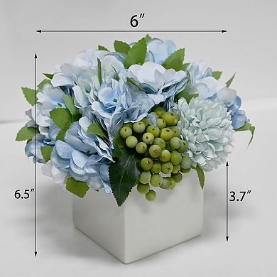 Kaelin Home Fake Flowers in Ceramic Vase
