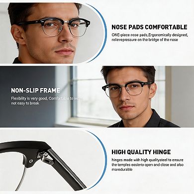 Kaelin Home Unisex Vintage Half Frame Blue Light Blocking Glasses