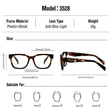 Kaelin Home Unisex Square Frame UV Protection Blue Light Blocking Glasses