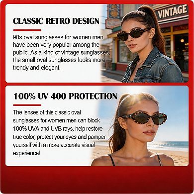 Kaelin Home Retro Oval 90s Vintage Sunglasses for Men Women