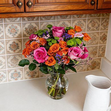 Kaelin Home Strawberry Bouquet with Glass Vase for Celebration