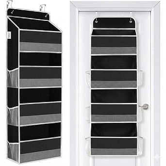 Over-the-Door Organizer, 4 Shelves & 6 Side Pockets, 40 lb Capacity