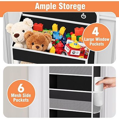 Over-the-Door Organizer, 4 Shelves & 6 Side Pockets, 40 lb Capacity
