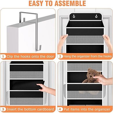 Over-the-Door Organizer, 4 Shelves & 6 Side Pockets, 40 lb Capacity