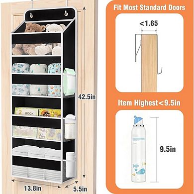 Over-the-Door Organizer, 4 Shelves & 6 Side Pockets, 40 lb Capacity