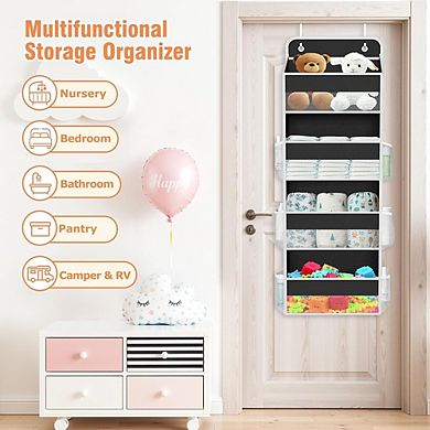 Over-the-Door Organizer, 4 Shelves & 6 Side Pockets, 40 lb Capacity