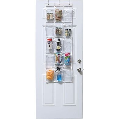Over The Door Pantry Organizer 2-Pack with 15 Clear Hanging Pockets Storage Rack
