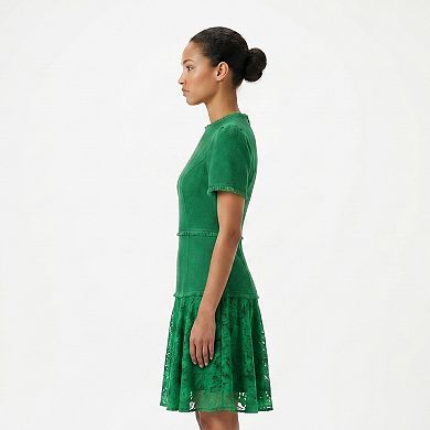 Women's Maison Tara Lace Hem Fit & Flare Dress