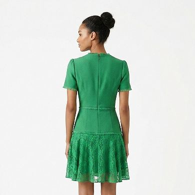 Women's Maison Tara Lace Hem Fit & Flare Dress