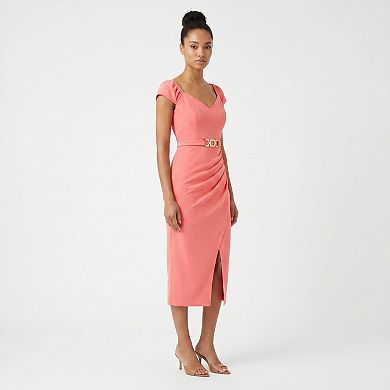 Women's Maison Tara Belted Sweetheart Midi Dress