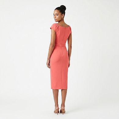 Women's Maison Tara Belted Sweetheart Midi Dress