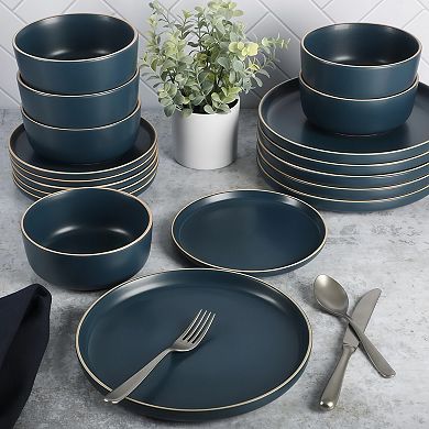 Modern Stoneware Plates and Bowls Sets, 18 Pcs Matte Dinnerware Set, Chip Resistant Dish set