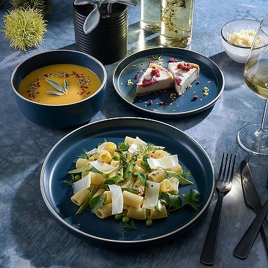 Modern Stoneware Plates and Bowls Sets, 18 Pcs Matte Dinnerware Set, Chip Resistant Dish set