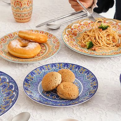 Colorful Plates and Bowls Set, Dinnerware Sets 16 Pcs, Dish Set Service for 4